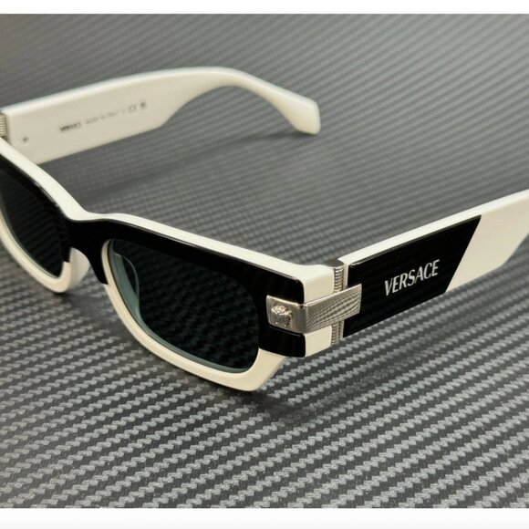 VERSACE Black White Grey Men's 53 mm Sunglasses
